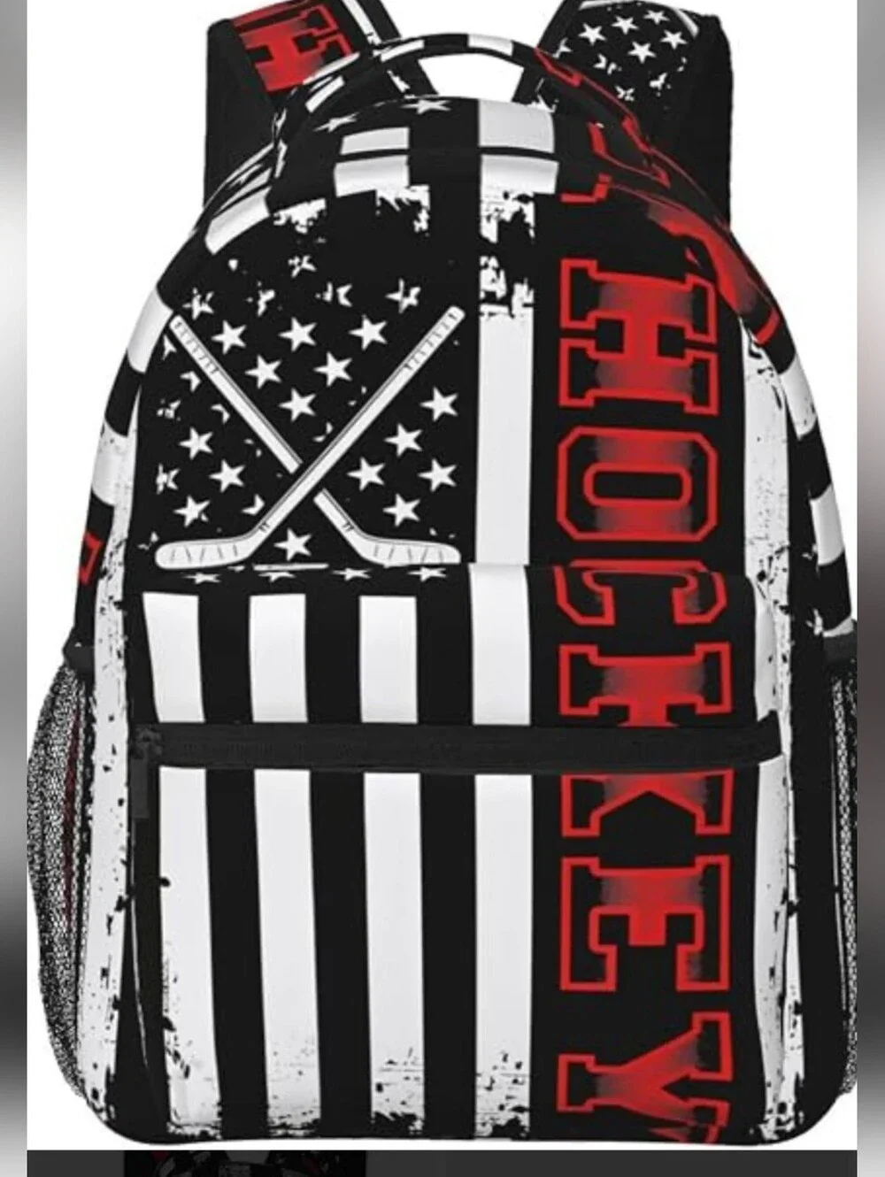 Kosues Ice Hockey American Flag Laptop Backpack NWOT